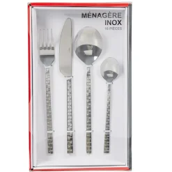 Ménagère 16 pièces manche motif damassé^Gifi Best