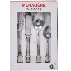 Ménagère 24 pièces motif pois^Gifi Outlet