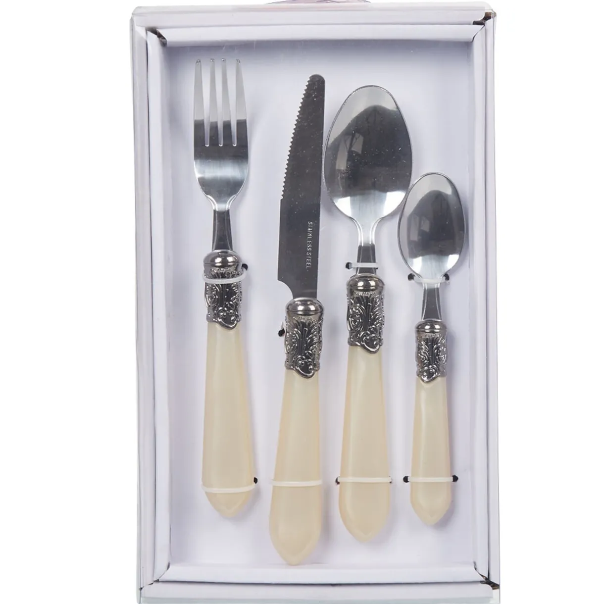 Ménagère 24 pièces nacré^Gifi Discount