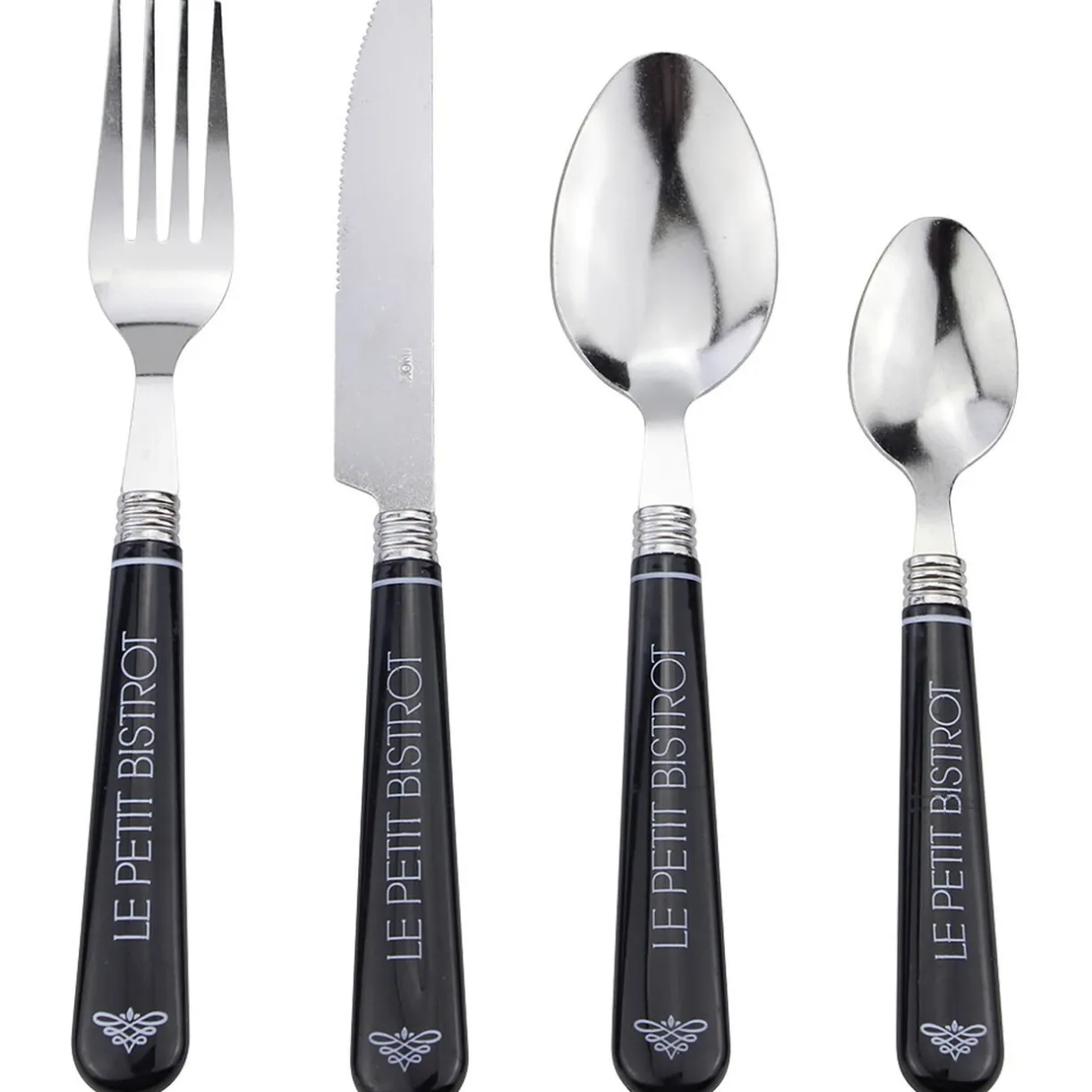 Ménagère 24 pièces noir le petit bistrot^Gifi Online