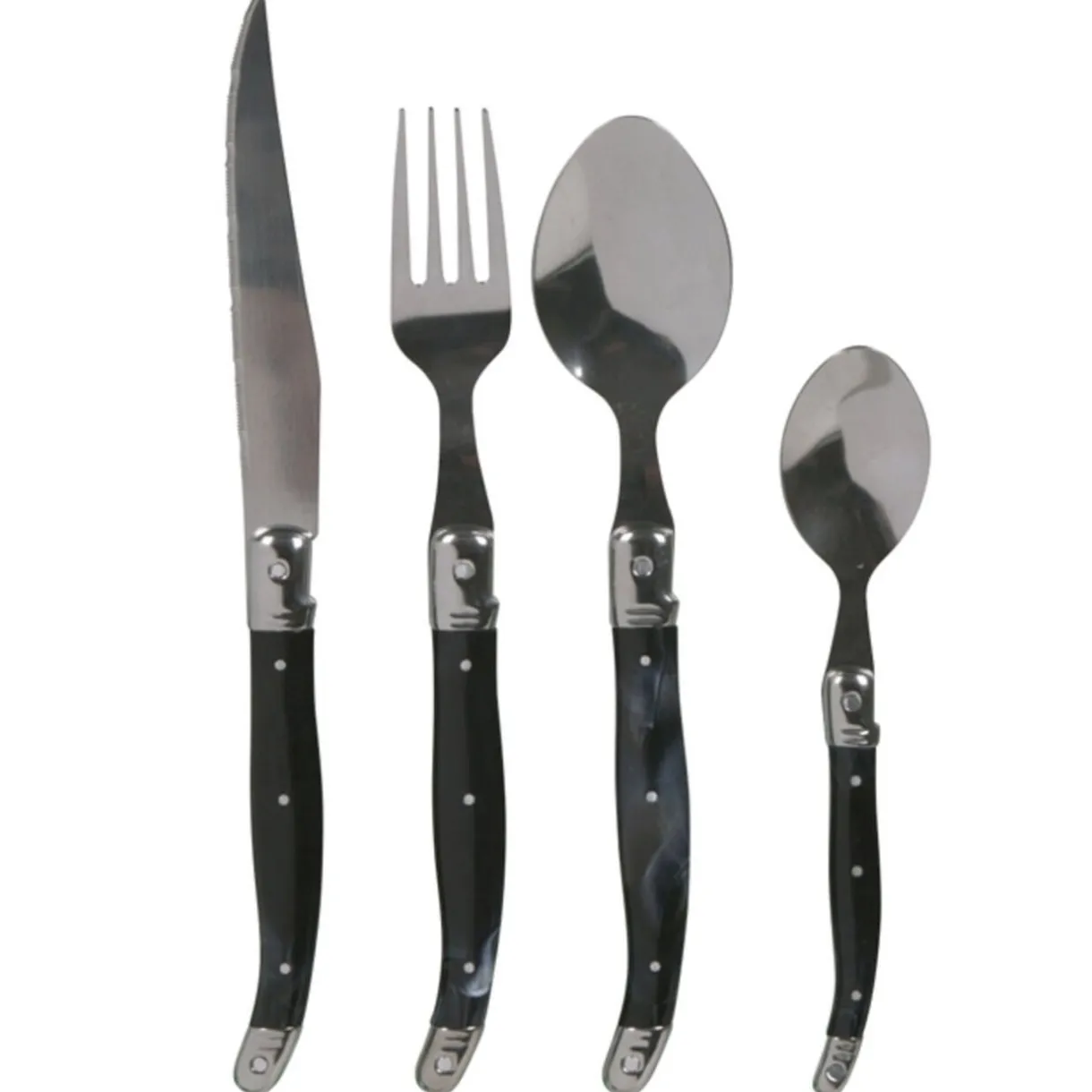 Ménagère 24 pièces noire Muranu^Gifi New