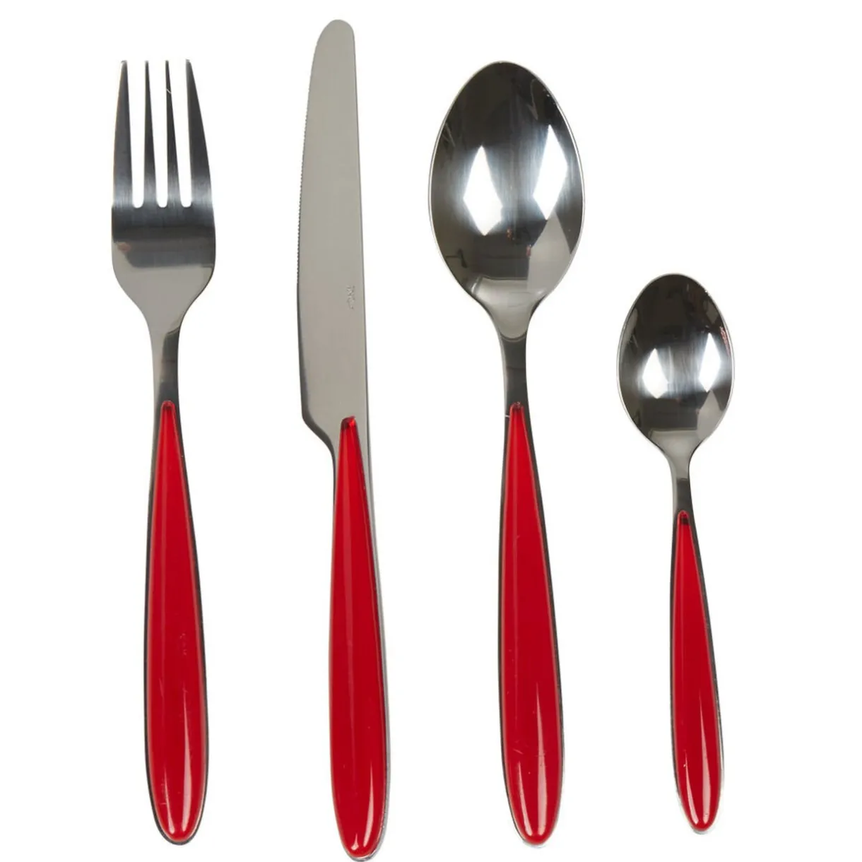 Ménagère 24 pièces rouge^Gifi New