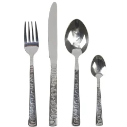 Ménagère 24 pièces strilles en relief^Gifi Discount