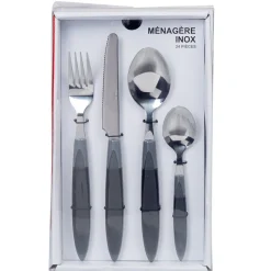 Ménagère 24 pièces transparent gris^Gifi Clearance