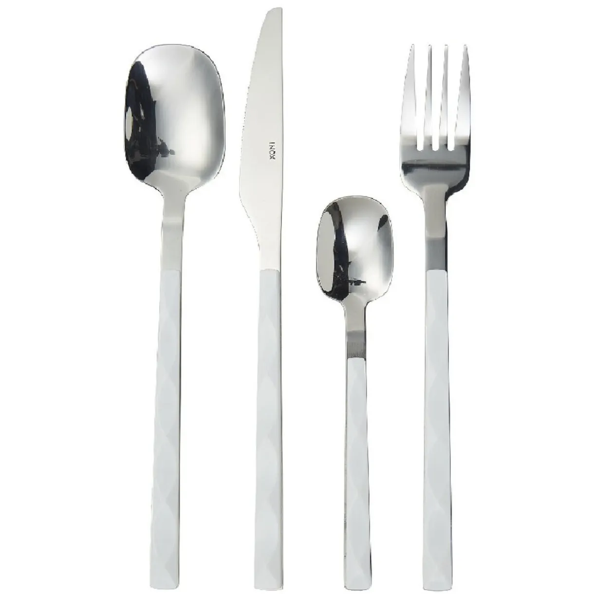 Ménagère de 16 couverts manche blanc^Gifi Sale