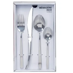 Ménagère hotelière inox argenté 16 pièces^Gifi Outlet