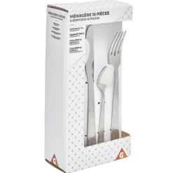 Ménagère inox manche motif écaille 16 pièces^Gifi Discount