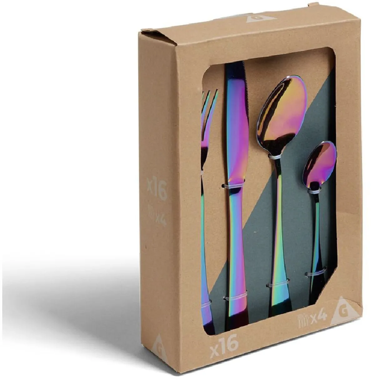 Ménagère inox x16 iridescent^Gifi Discount