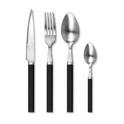 Ménagère Laguiole Cottage 16pcs inox manche noir^Gifi Clearance