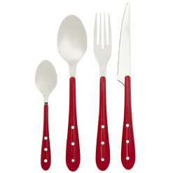 Ménagère Lisa D'Alban inox manche rouge 16 pièces^Gifi Hot