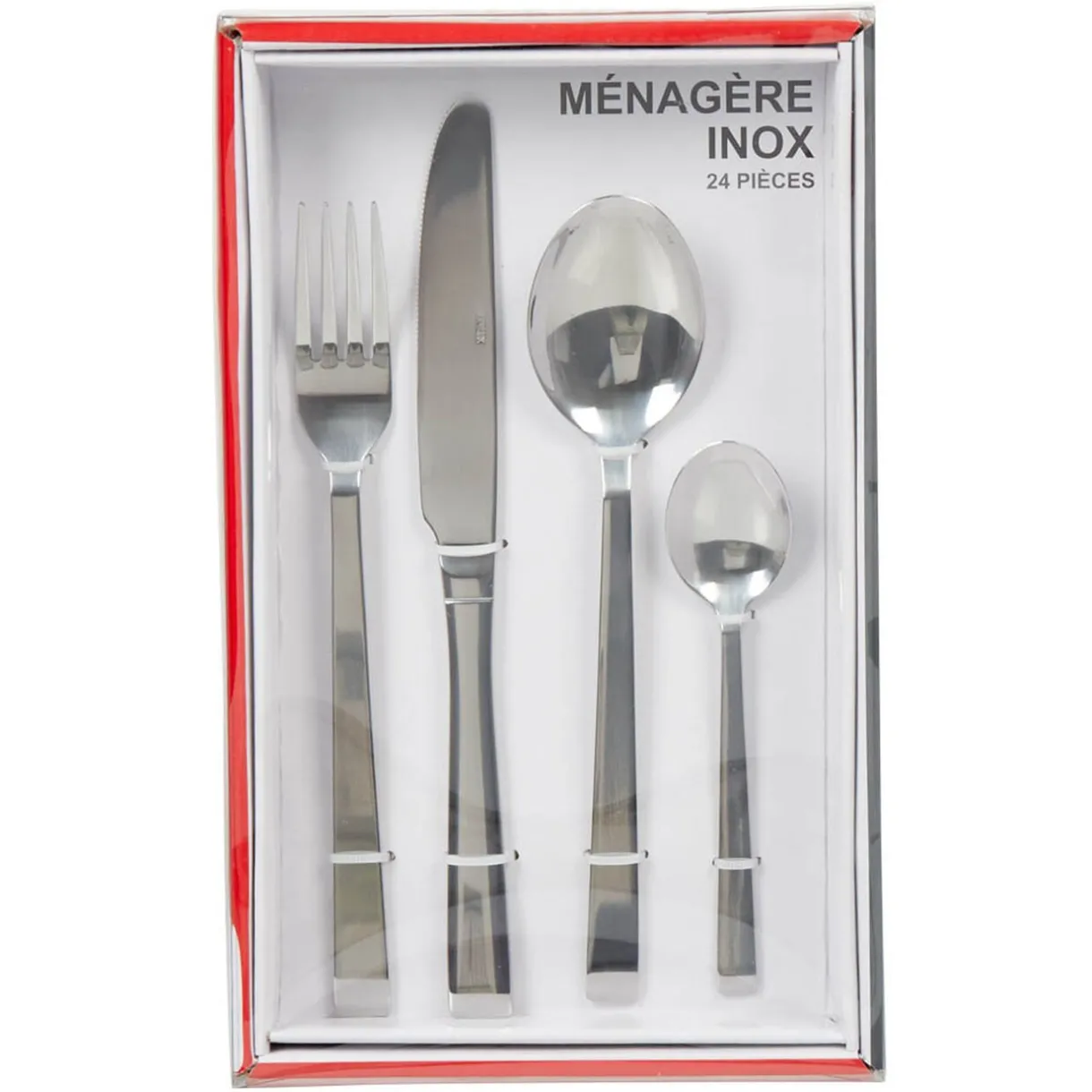 Ménagère moderne inox 24 pièces^Gifi