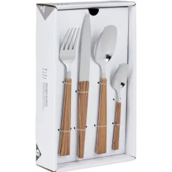 Ménagère scandinave 24 pièces effet bois^Gifi Online