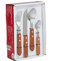 Ménagère traditionnelle bambou et inox 24 pièces^Gifi Clearance