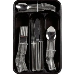 Ménagère XXL inox 100 pièces avec range couverts plastique^Gifi Online