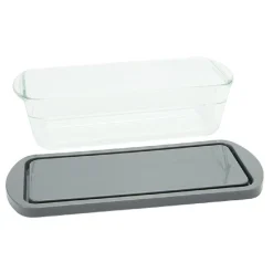 Moule à cake en verre avec couvercle gris^Gifi Clearance