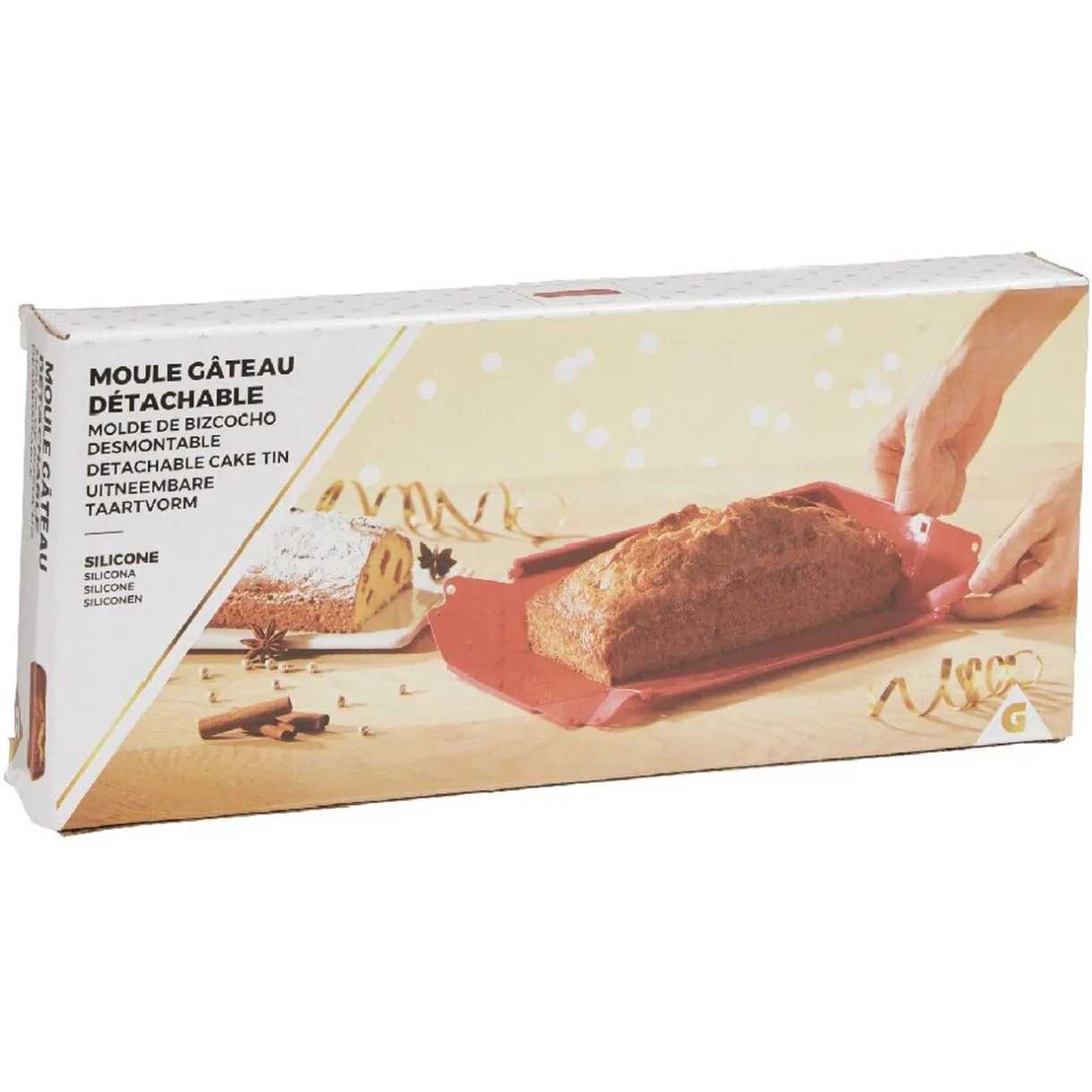 Moule à gâteau détachable silicone rectangulaire rouge^Gifi Clearance