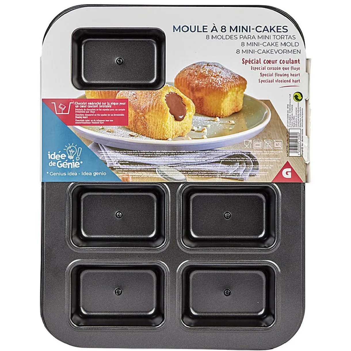 Moule à mini cake coeur coulant en métal x8^Gifi Discount