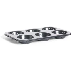 Moule à muffin perforé acier noir 33,6x22xH3cm^Gifi Online