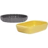 Moule à tarte gris avec plat rectangulaire jaune^Gifi Discount