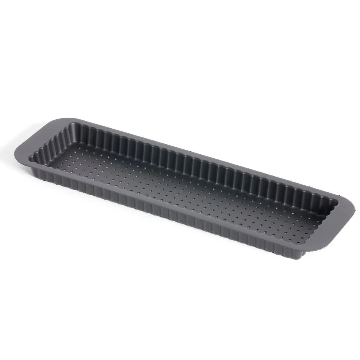 Moule à tarte rétractable acier perforé noir 35x11xH2,5cm^Gifi Discount