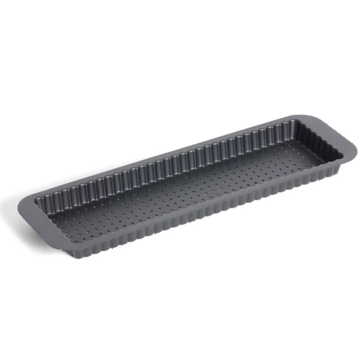 Moule à tarte rétractable acier perforé noir 35x11xH2,5cm^Gifi Discount