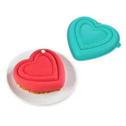Moule coeur 3D silicone vert^Gifi New