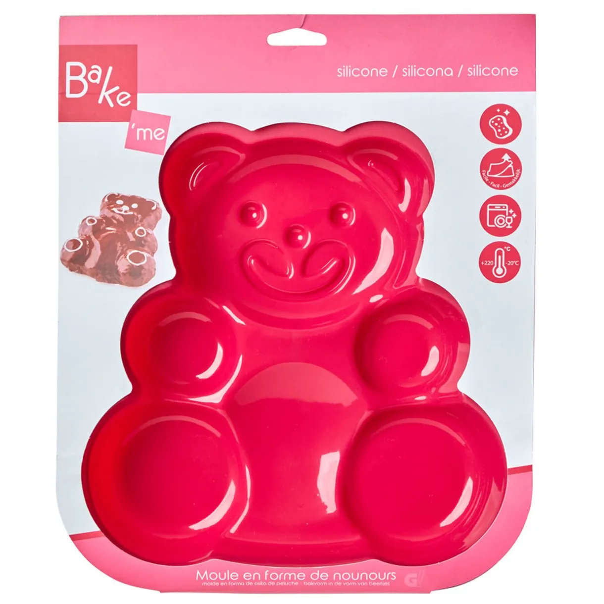 Moule forme nounours silicone rose^Gifi Online
