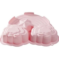 Moule gâteau forme arc en ciel silicone rose 26x19xH5,5cm^Gifi Outlet