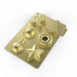 Moule gâteaux de Noël silicone doré x6^Gifi Best