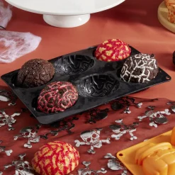 Moule silicone Halloween 6 gâteaux forme cervelle 27x19xH3,5cm^Gifi New