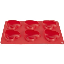 Moule silicone rouge 6 minis coeurs 3D^Gifi Clearance