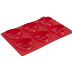 Moule silicone rouge 6 minis coeurs 3D^Gifi Clearance