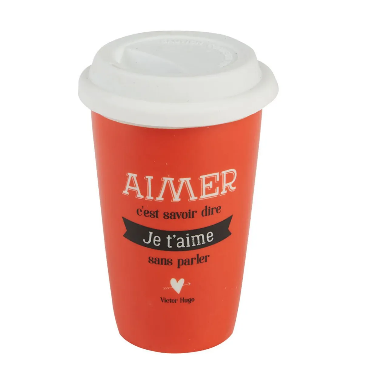 Mug à emporter rouge blanc mots d amour^Gifi