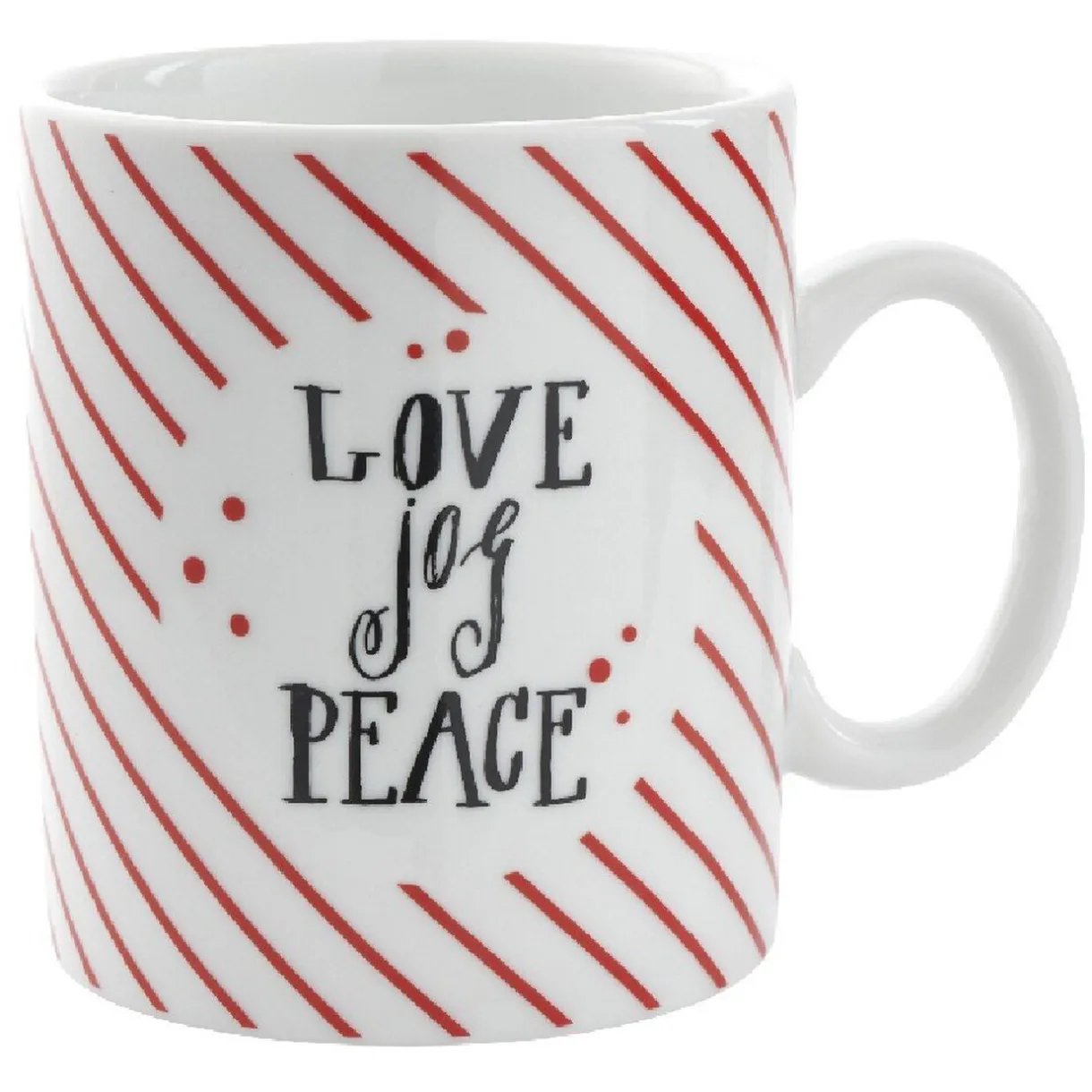 Mug avec boule à thé Love Jog Peace blanc rayure rouge 35 cl^Gifi Outlet