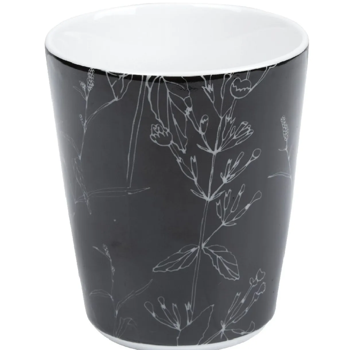 Mug blanc décor tiges feuilles noires^Gifi Clearance