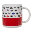 Mug blanc et rouge motif oeil et bouche^Gifi Hot