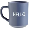 Mug bleu inscription HELLO 250ml^Gifi Discount