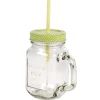 Mug bocal coloré vert avec paille^Gifi Sale