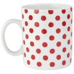 Mug classique blanc motifs pois rouges 35 cl^Gifi Hot