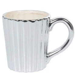 Mug cupcake gris argenté avec couvercle blanc^Gifi Clearance