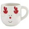 Mug de Noël blanc motif relief tête de renne cornes rouge 37 cl^Gifi Clearance