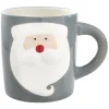 Mug de Noël gris motif relief père Noël blanc 37 cl^Gifi Outlet