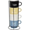 Mug en faïence avec support en métal x4^Gifi Online