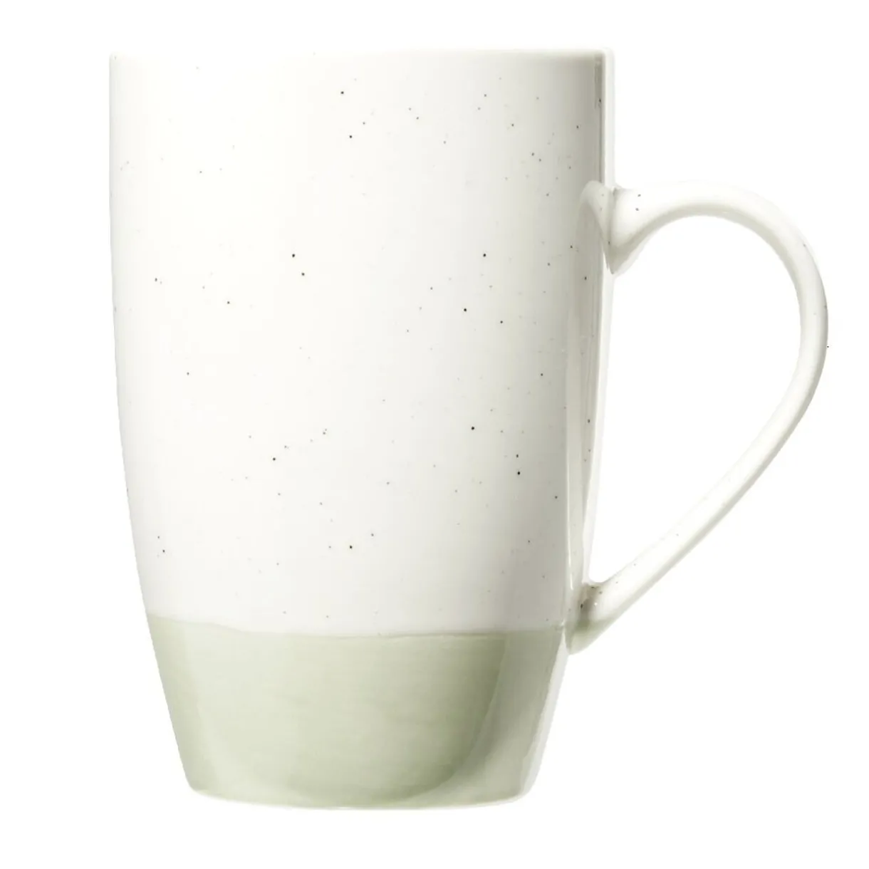 Mug en faïence blanc chiné et vert 500ml H15,5cm^Gifi Discount