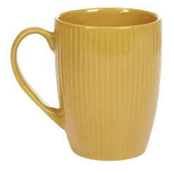 Mug en porcelaine 35 cl jaune moutarde rainures verticales en relief^Gifi Sale