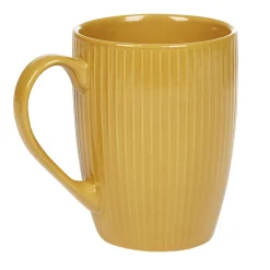 Mug en porcelaine 35 cl jaune moutarde rainures verticales en relief^Gifi Sale