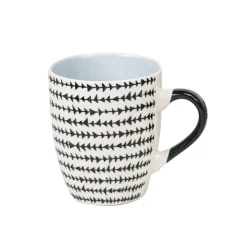 Mug en porcelaine motif graphique noir blanc 33 cl^Gifi Clearance