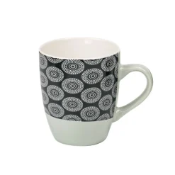 Mug en porcelaine motif rosace noir blanc 33 cl^Gifi