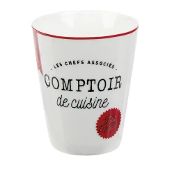 Mug en porcelaine rouge pois blanc 20 cl x4^Gifi Outlet