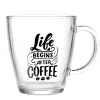 Mug en verre transparent motif wording 300ml H10,5cm^Gifi Outlet